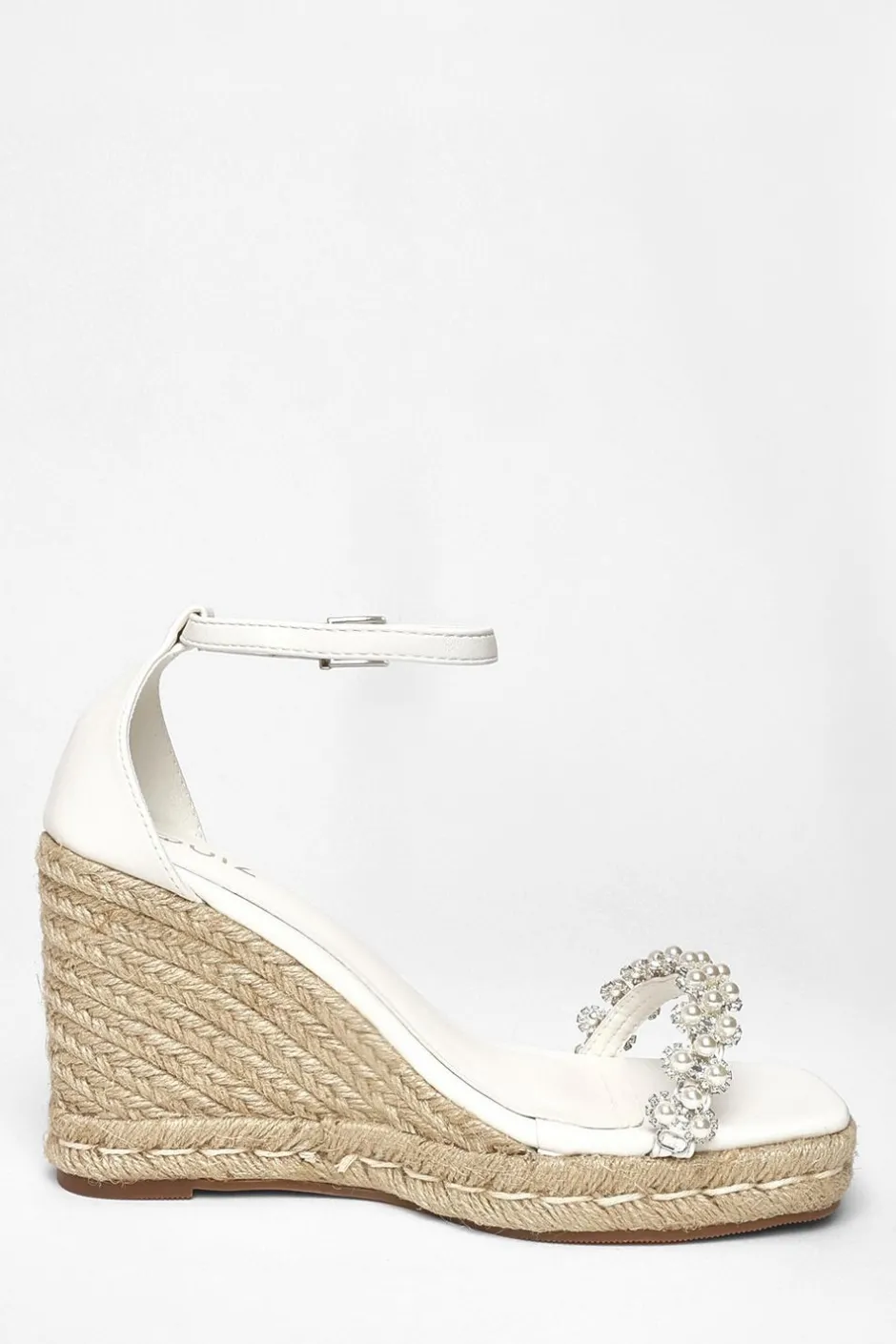 Quiz White Embellished High Wedges Online