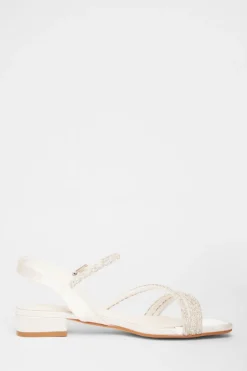 Quiz White Embellished Strappy Sandals Clearance
