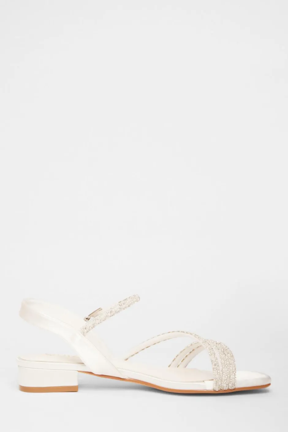 Quiz White Embellished Strappy Sandals Clearance