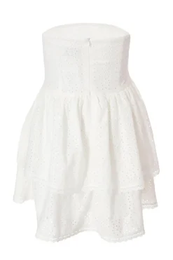 Quiz White Embroidered Bandeau Mini Dress New