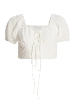 Quiz White Embroidered Cropped Top Sale