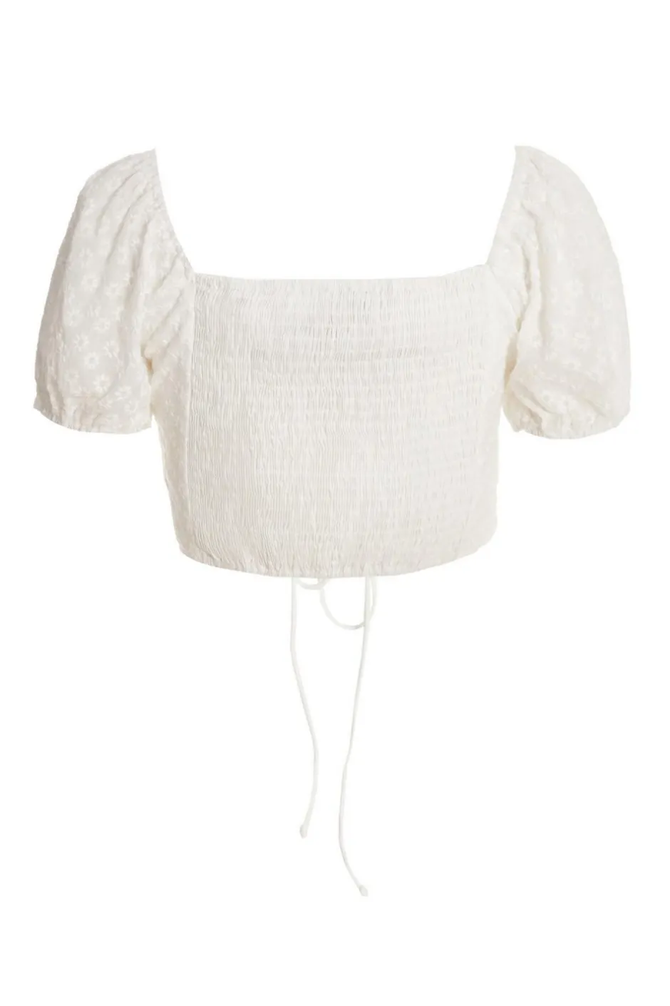 Quiz White Embroidered Cropped Top Sale