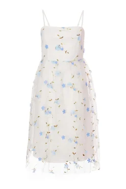 Quiz White Embroidered Floral Midi Dress Sale