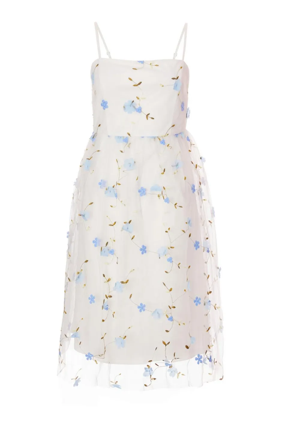 Quiz White Embroidered Floral Midi Dress Sale