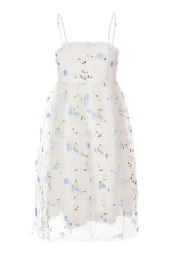 Quiz White Embroidered Floral Midi Dress Sale