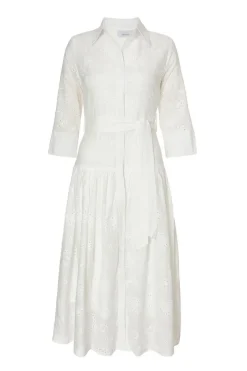 Quiz White Embroidered Midaxi Shirt Dress