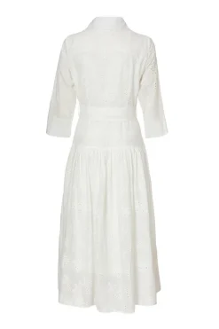 Quiz White Embroidered Midaxi Shirt Dress