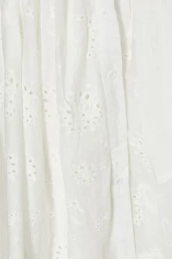 Quiz White Embroidered Midaxi Shirt Dress