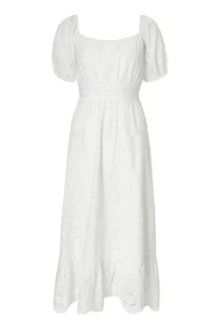 Quiz White Embroidered Midi Dress Outlet