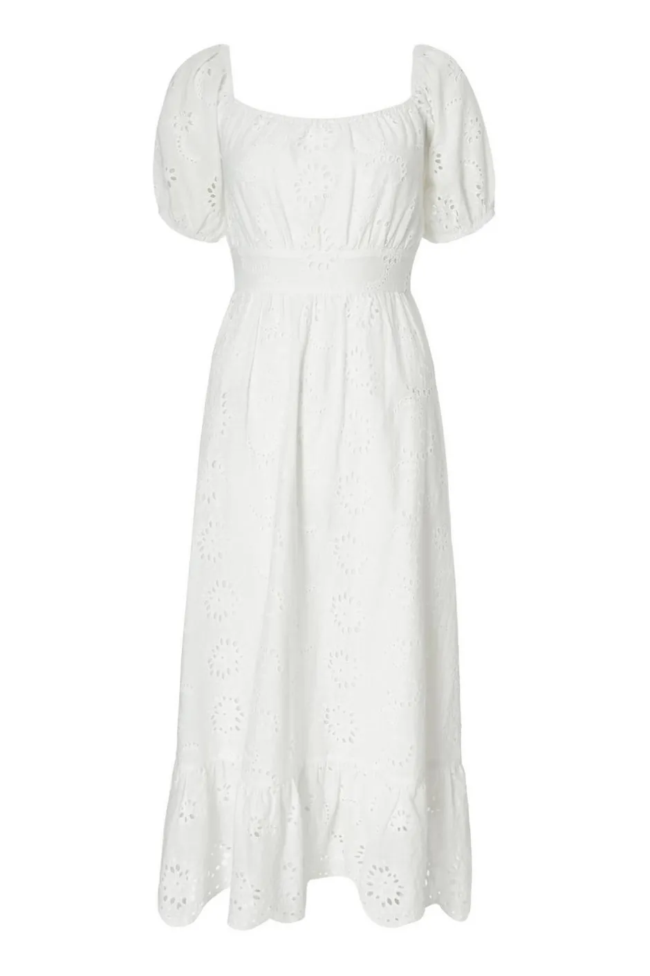 Quiz White Embroidered Midi Dress Outlet