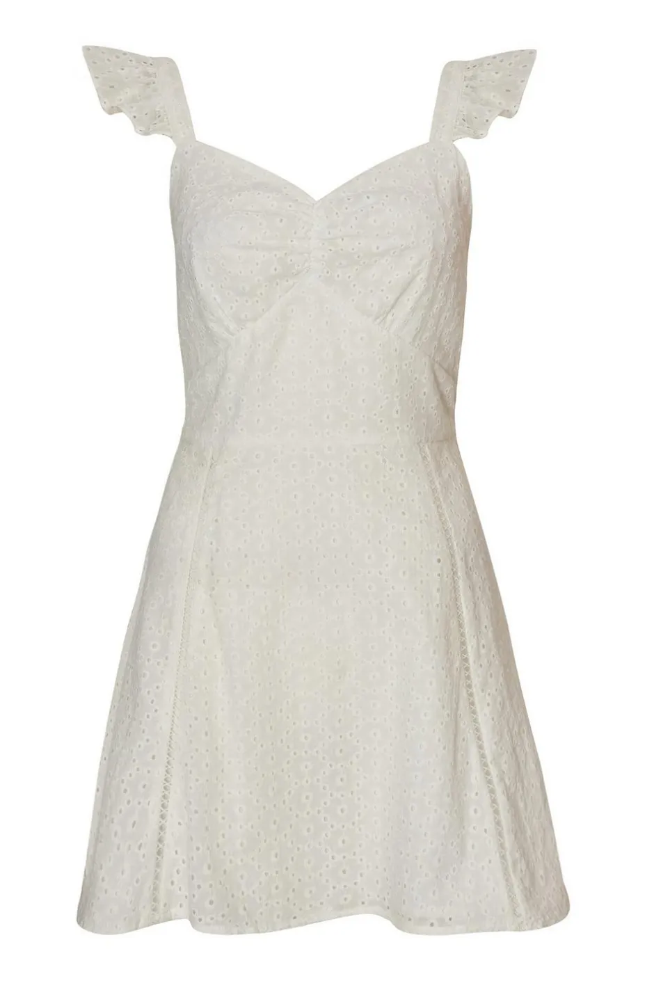 Quiz White Embroidered Mini Skater Dress Hot