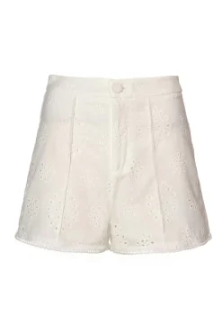 Quiz White Embroidered Shorts Best