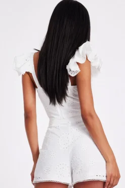 Quiz White Embroidered Shorts Best