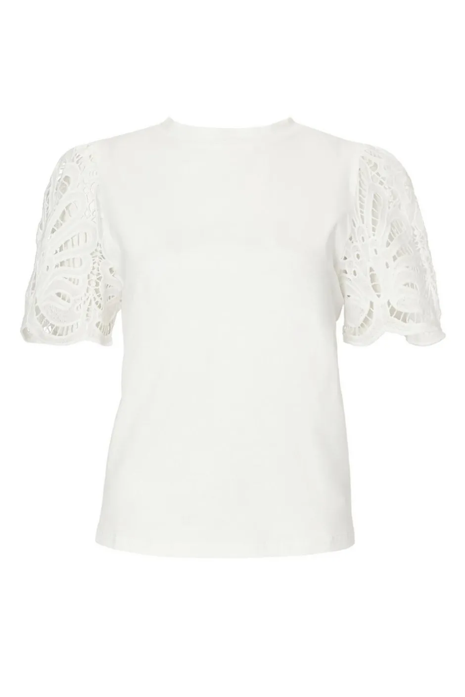 Quiz White Embroidered Sleeve Top Hot