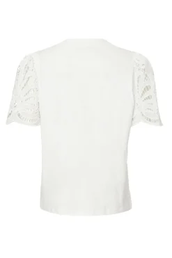 Quiz White Embroidered Sleeve Top Hot