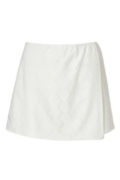 Quiz White Embroidered Textured Skort Sale