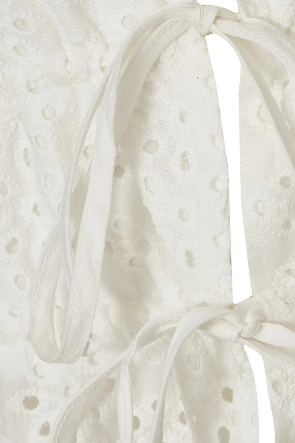 Quiz White Embroidered Tie Front Top New