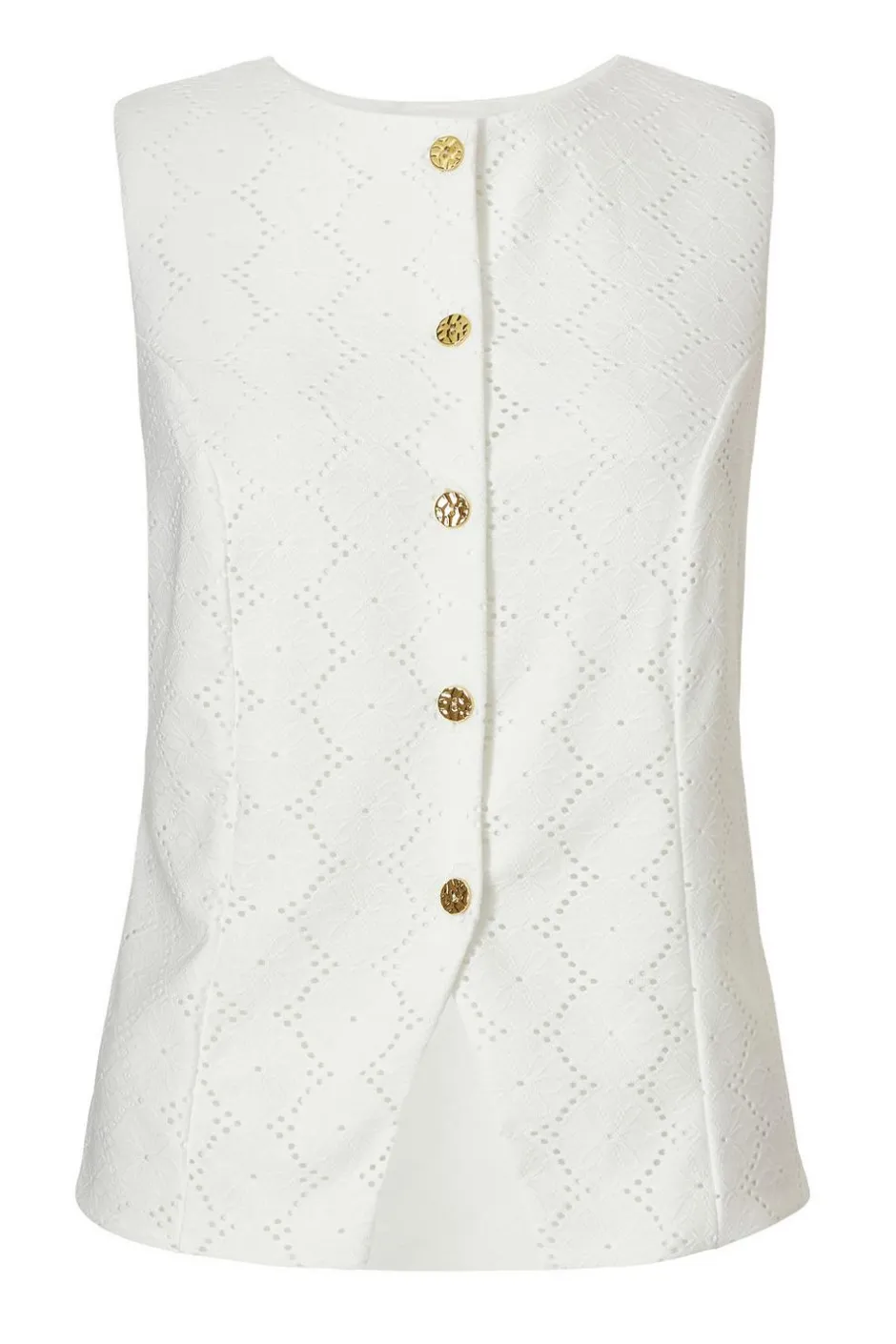 Quiz White Embroidered Waistcoat Sale