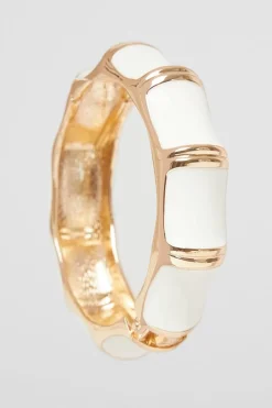 Quiz Enamel Cuff Bracelet White Clearance