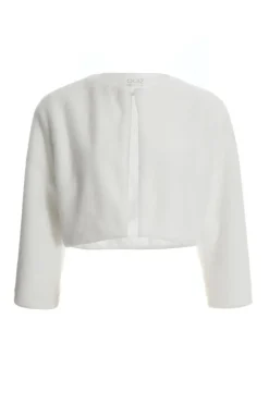 Quiz Faux Fur Long Sleeve Cape White Clearance