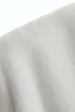 Quiz Faux Fur Long Sleeve Cape White Clearance