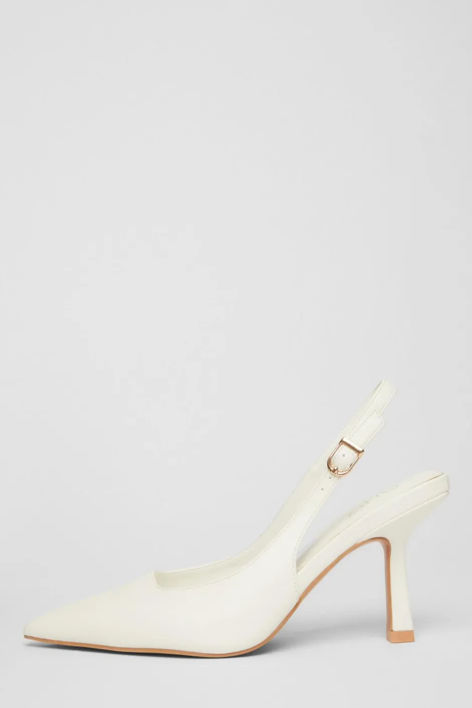Quiz Faux Leather Court Heels White