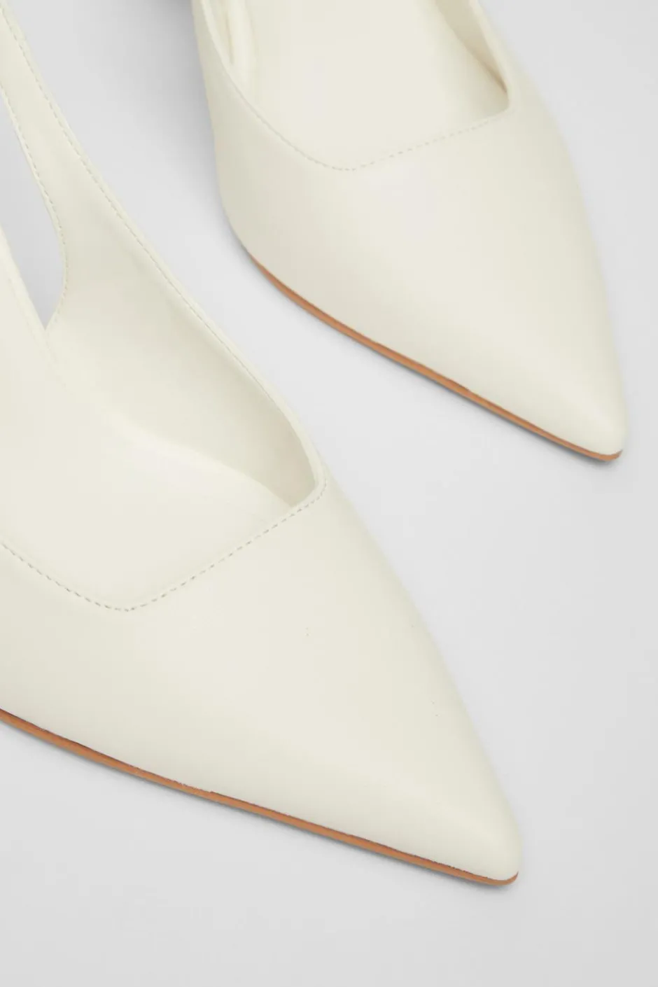 Quiz Faux Leather Court Heels White
