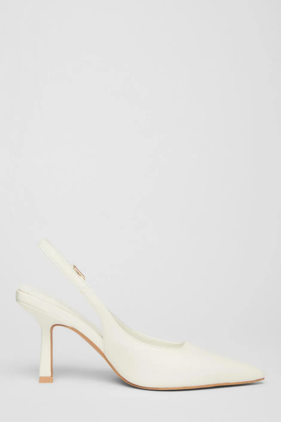 Quiz Faux Leather Court Heels White