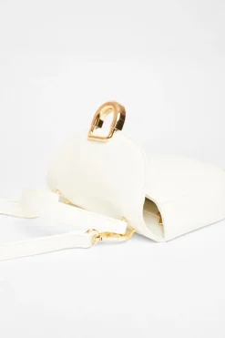 Quiz Faux Leather Top Handle Bag White Best