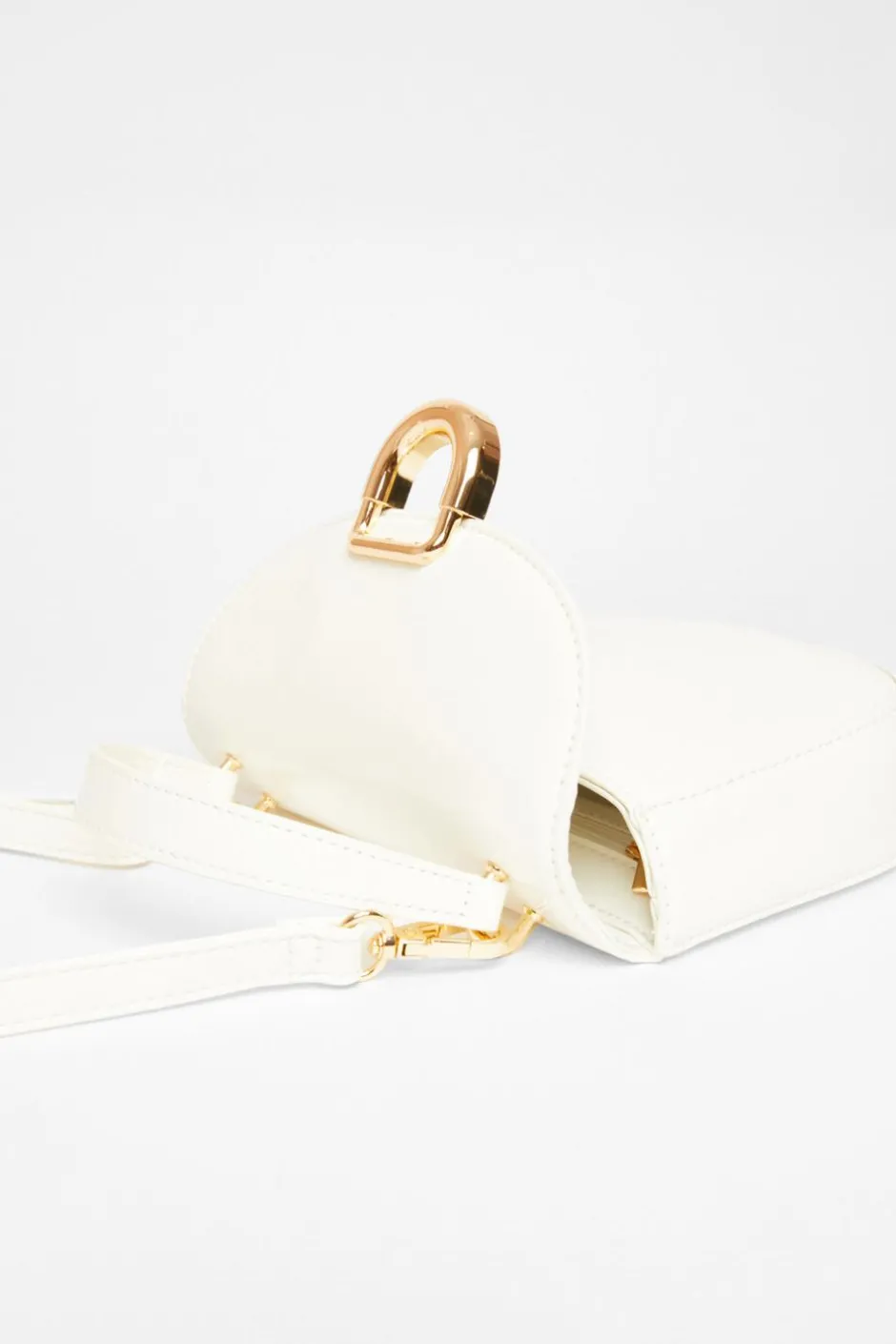 Quiz Faux Leather Top Handle Bag White Best