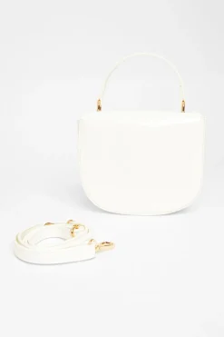 Quiz Faux Leather Top Handle Bag White Best