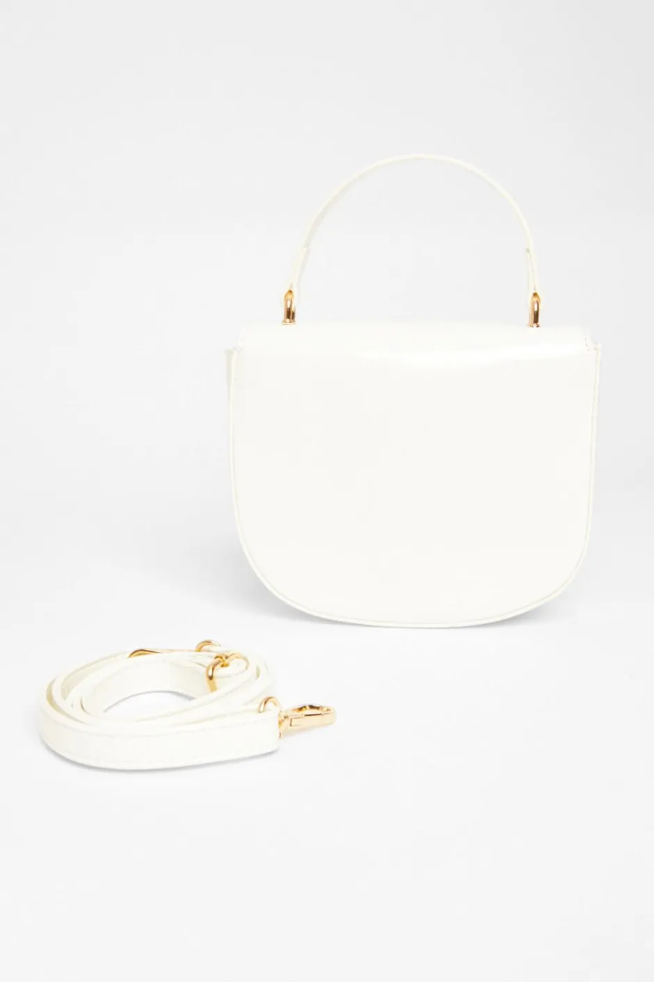 Quiz Faux Leather Top Handle Bag White Best