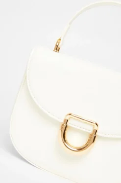 Quiz Faux Leather Top Handle Bag White Best