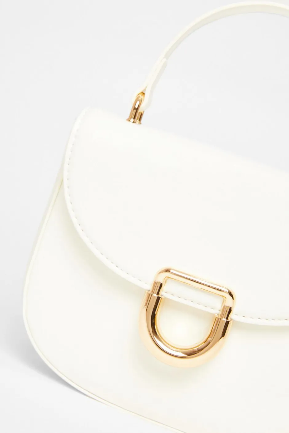 Quiz Faux Leather Top Handle Bag White Best