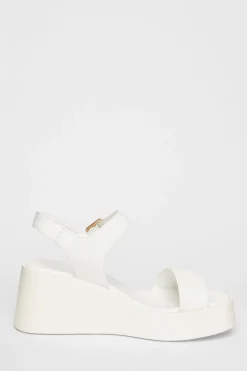 Quiz White Faux Leather Wedges Discount