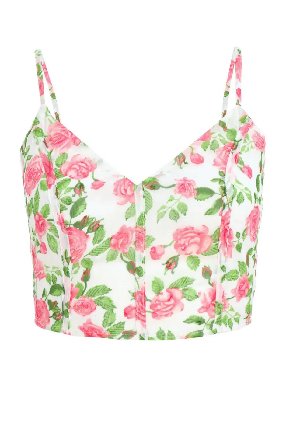 Quiz White Floral Chiffon Crop Top Sale