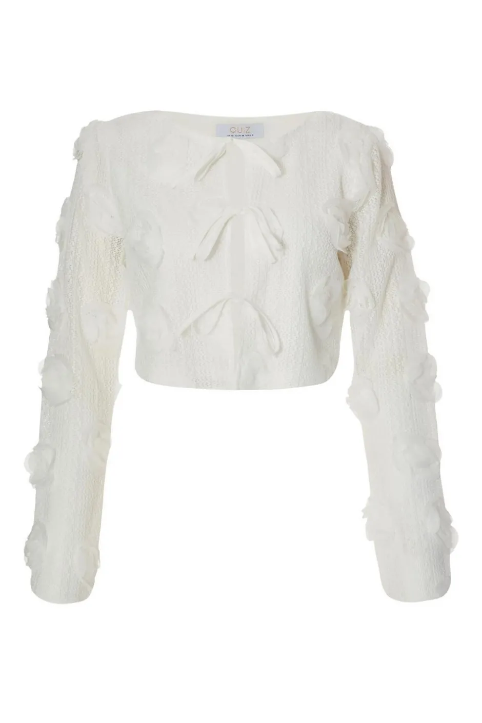 Quiz White Floral Cropped Cardigan Best