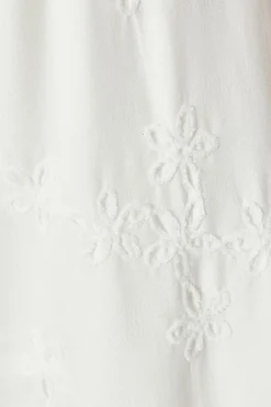 Quiz White Floral Embroidered Palazzo Trousers Sale