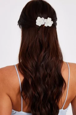Quiz Floral Hair Slides White Outlet
