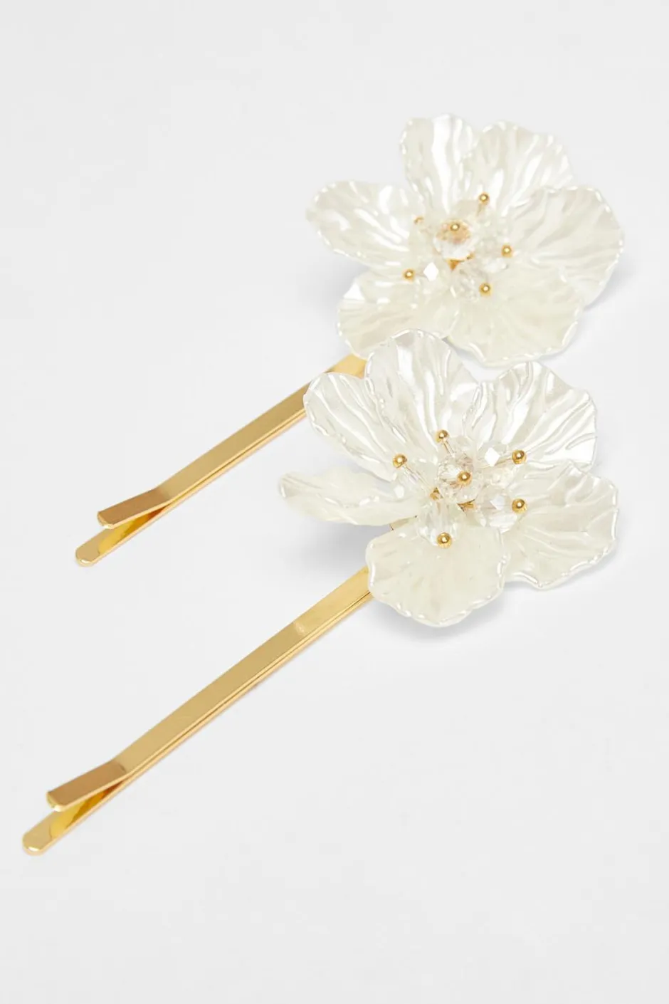 Quiz Floral Hair Slides White Outlet