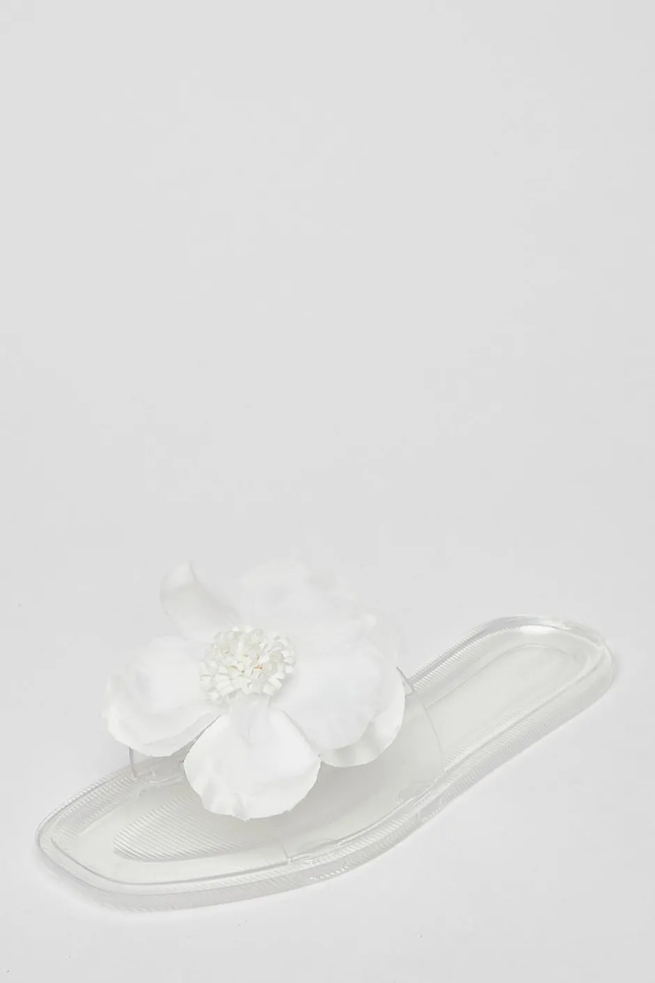 Quiz Floral Jelly Sandals White Sale