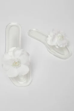 Quiz Floral Jelly Sandals White Sale