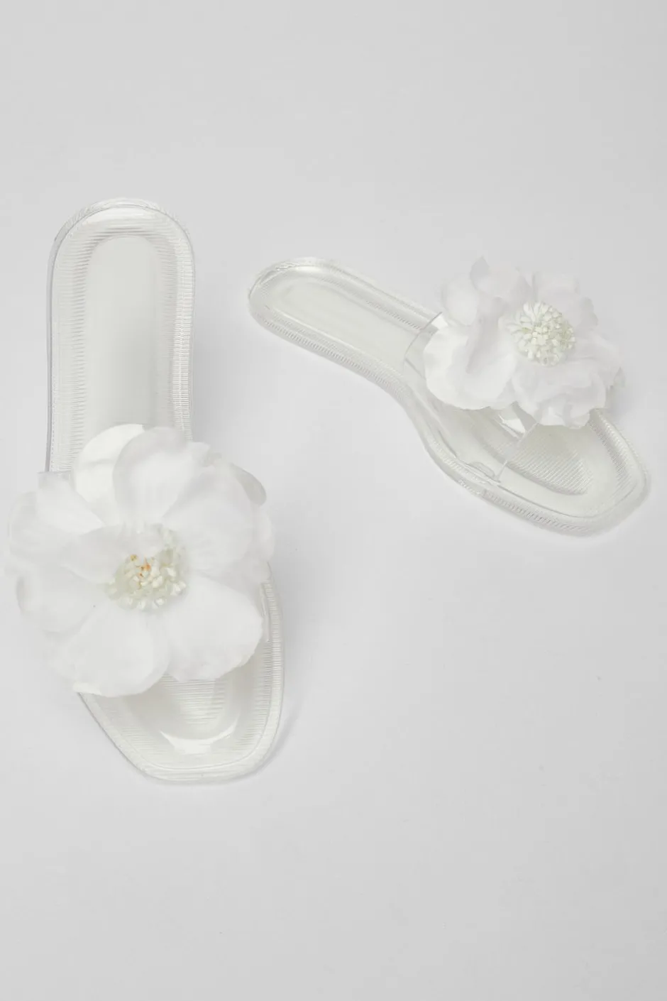 Quiz Floral Jelly Sandals White Sale