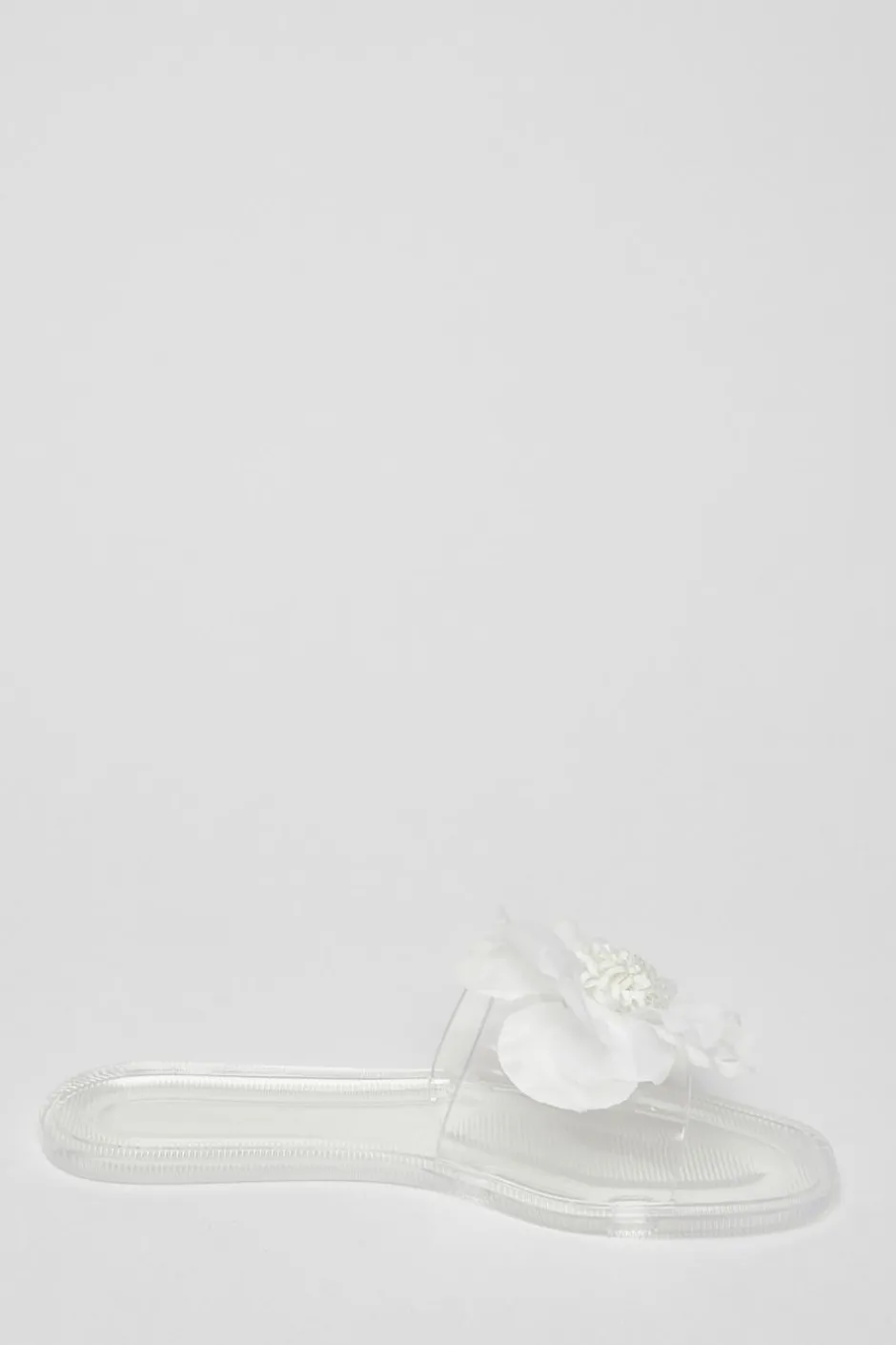 Quiz Floral Jelly Sandals White Sale