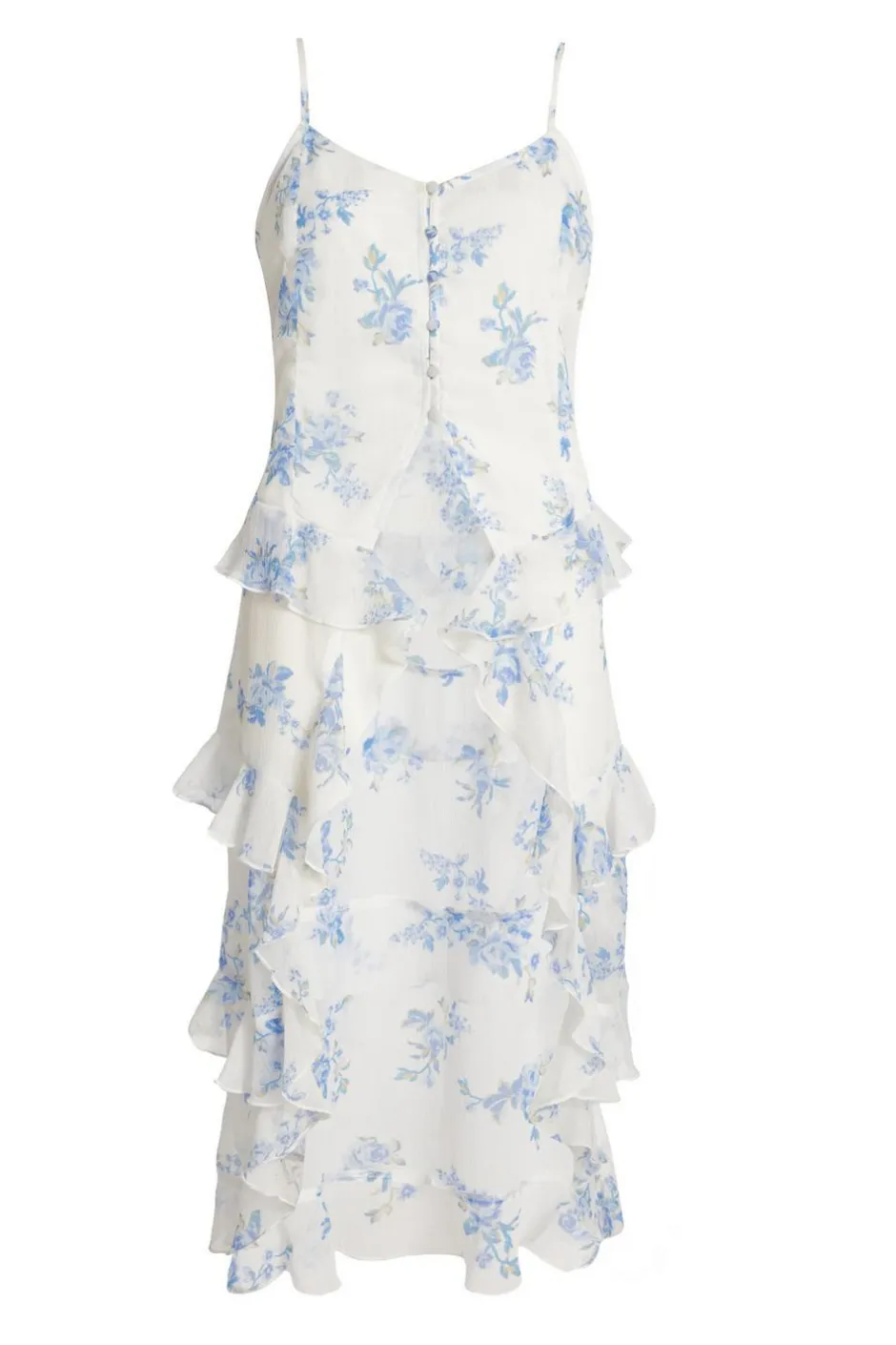 Quiz White Floral Long Ruffle Top Best