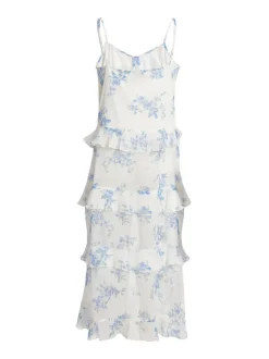 Quiz White Floral Long Ruffle Top Best