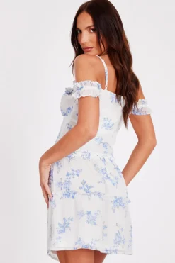 Quiz White Floral Mini Skirt New