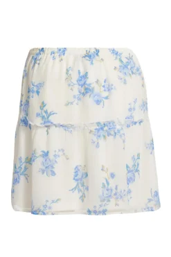 Quiz White Floral Mini Skirt New