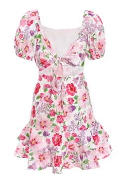 Quiz White Floral Puff Sleeve Dress Best