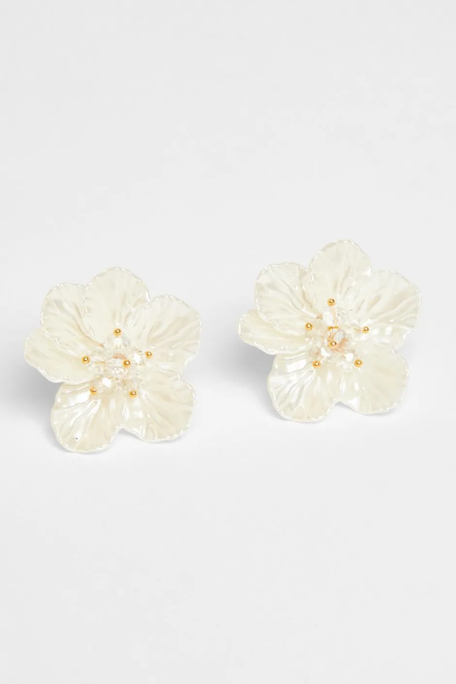 Quiz White Floral Stud Earrings Ivory Best